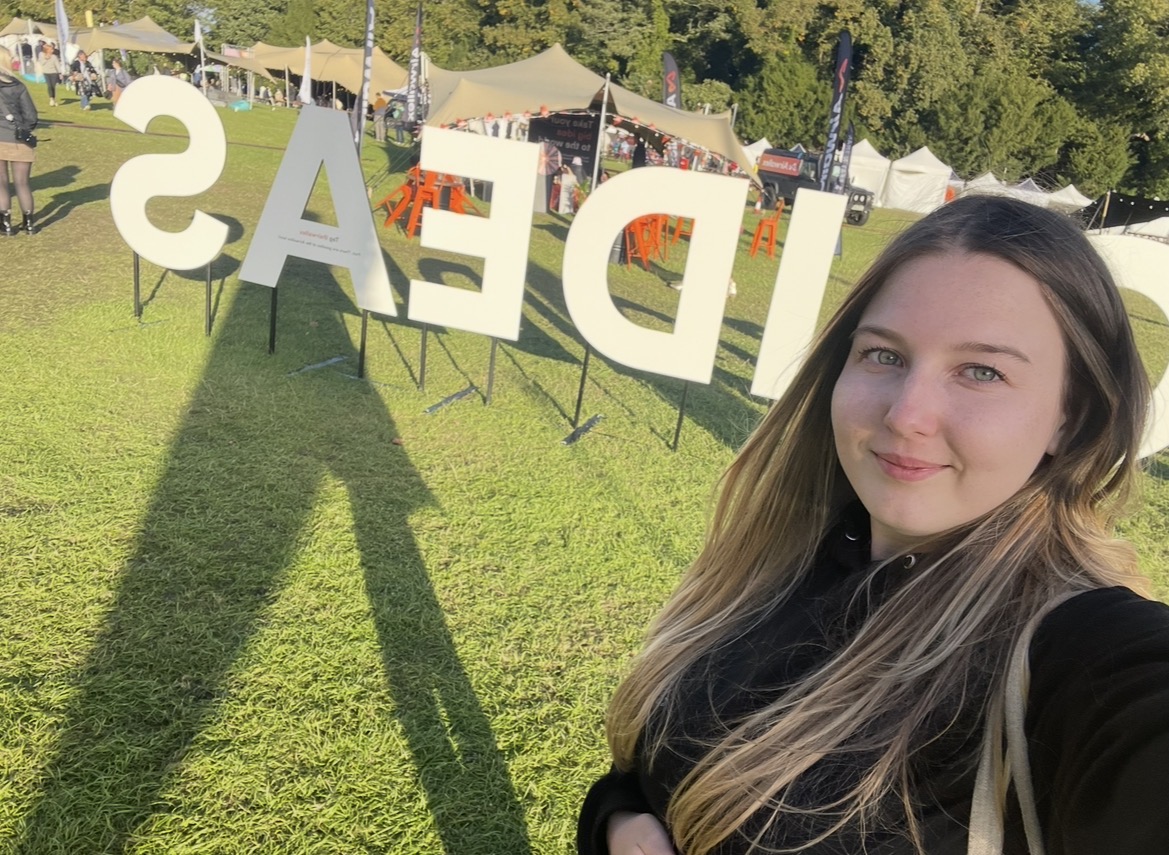 Ellie at the Festival of Ideas activation