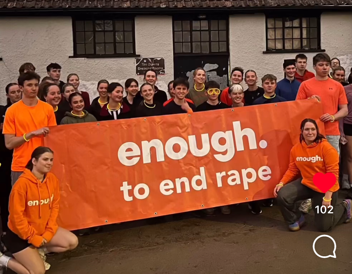 Orange-clad activation team mid-run